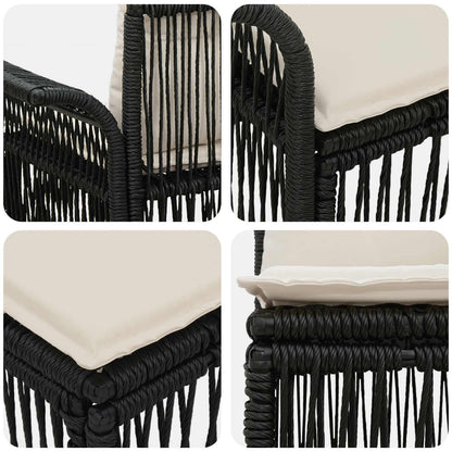 Gartensofa-set 12 stk. Schwarz Poly-Rattan