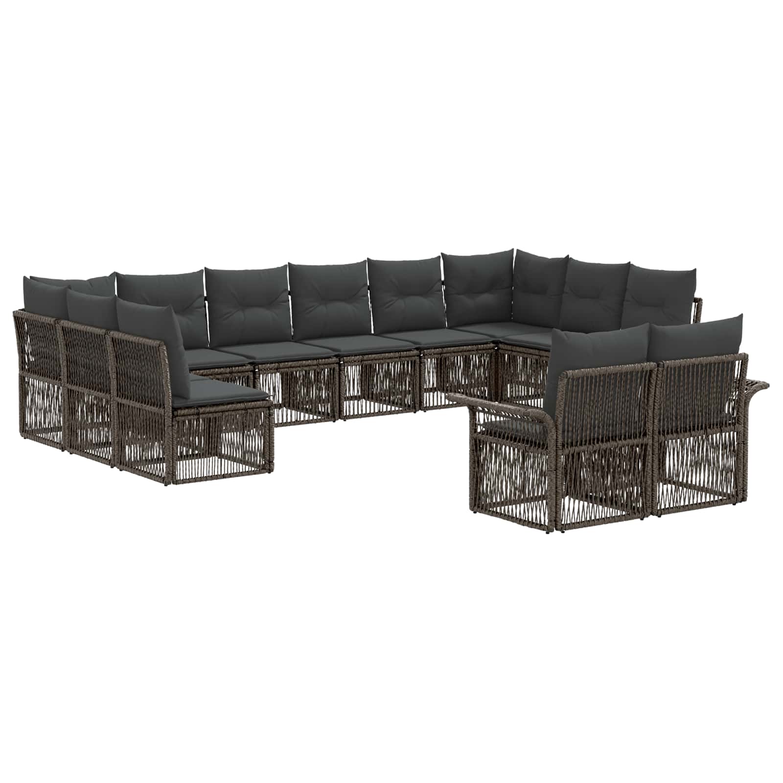 Gartensofa-set 12 stk. Grau Poly-Rattan