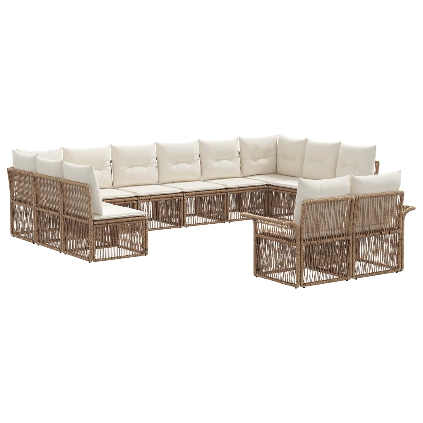 Gartensofa-set 12 pcs Beige Poly-Rattan