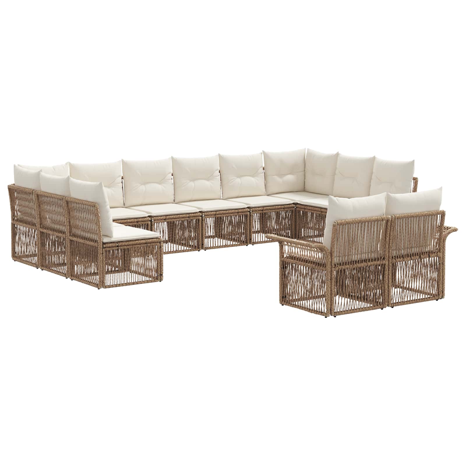 Gartensofa-set 12 pcs Beige Poly-Rattan