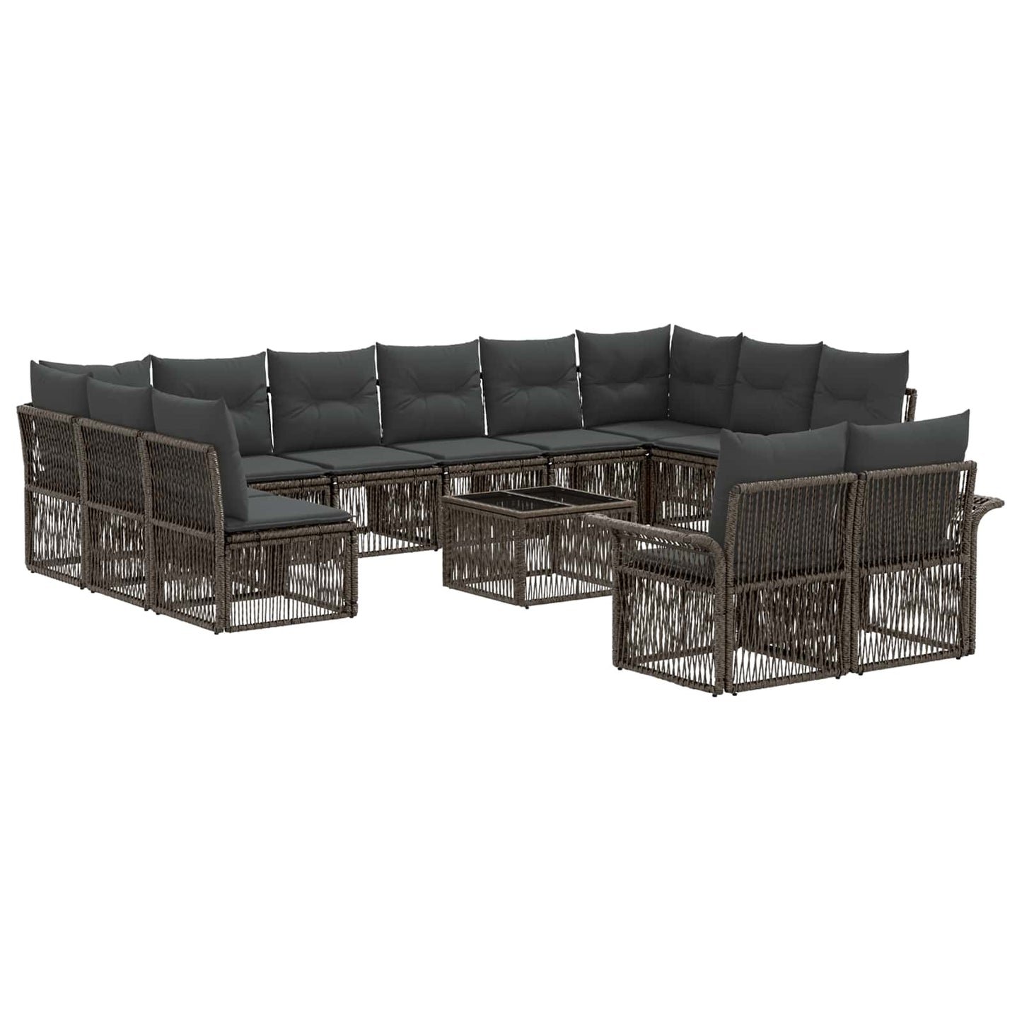 Gartensofa-set 13 stk. Grau Poly-Rattan