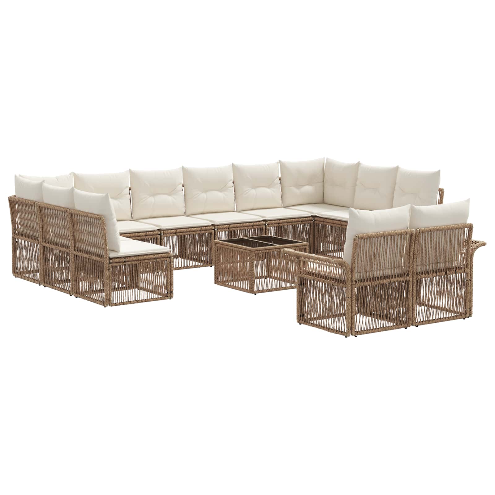 Gartensofa-set 13 pcs Beige Poly-Rattan