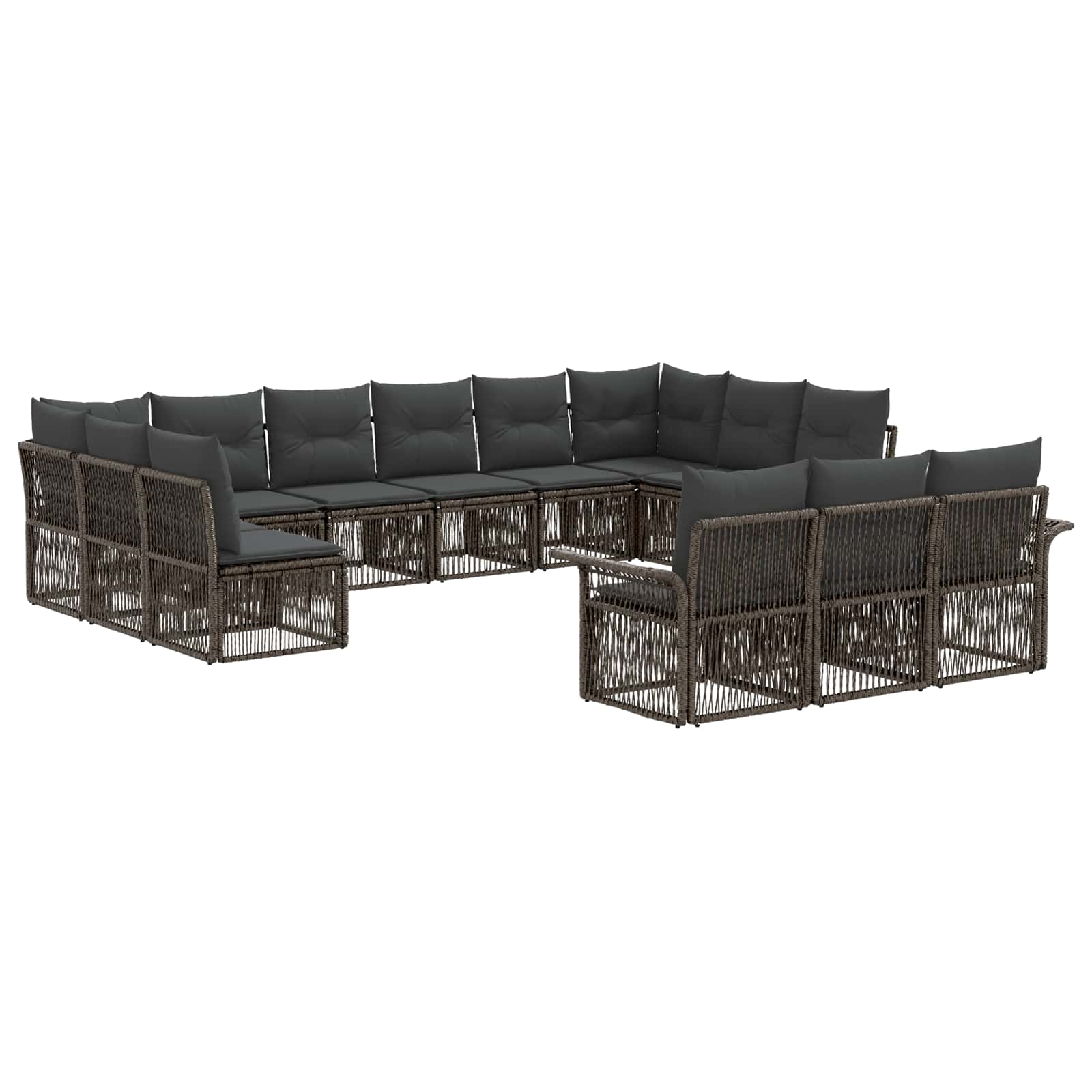 Gartensofa-set 13 stk. Grau Poly-Rattan