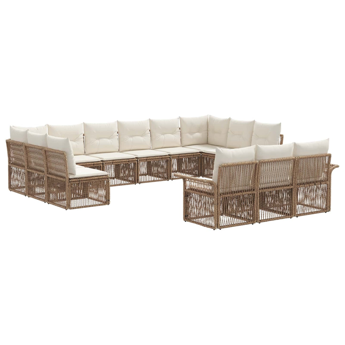 Gartensofa-set 13 pcs Beige Poly-Rattan
