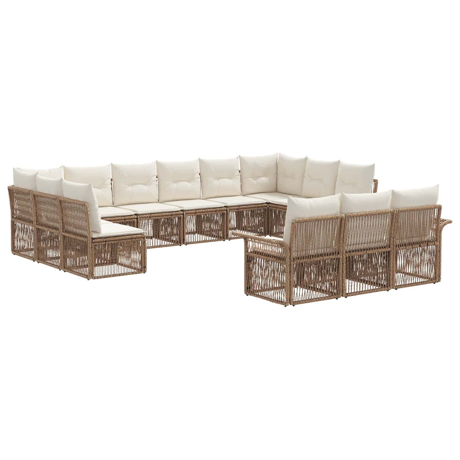 Gartensofa-set 13 pcs Beige Poly-Rattan