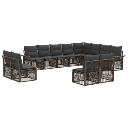 Gartensofa-set 12 stk. Grau Poly-Rattan