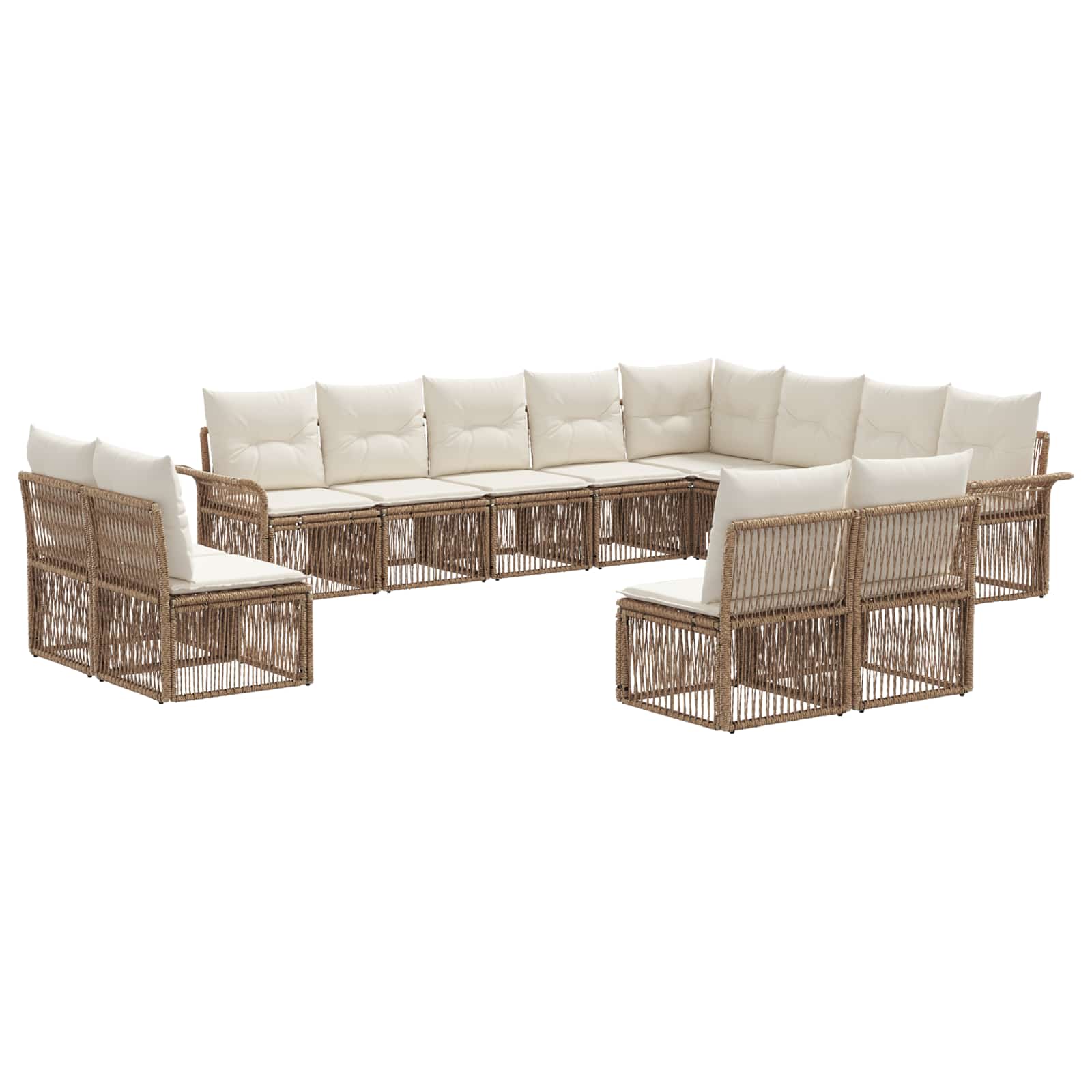 Gartensofa-set 12 pcs Beige Poly-Rattan