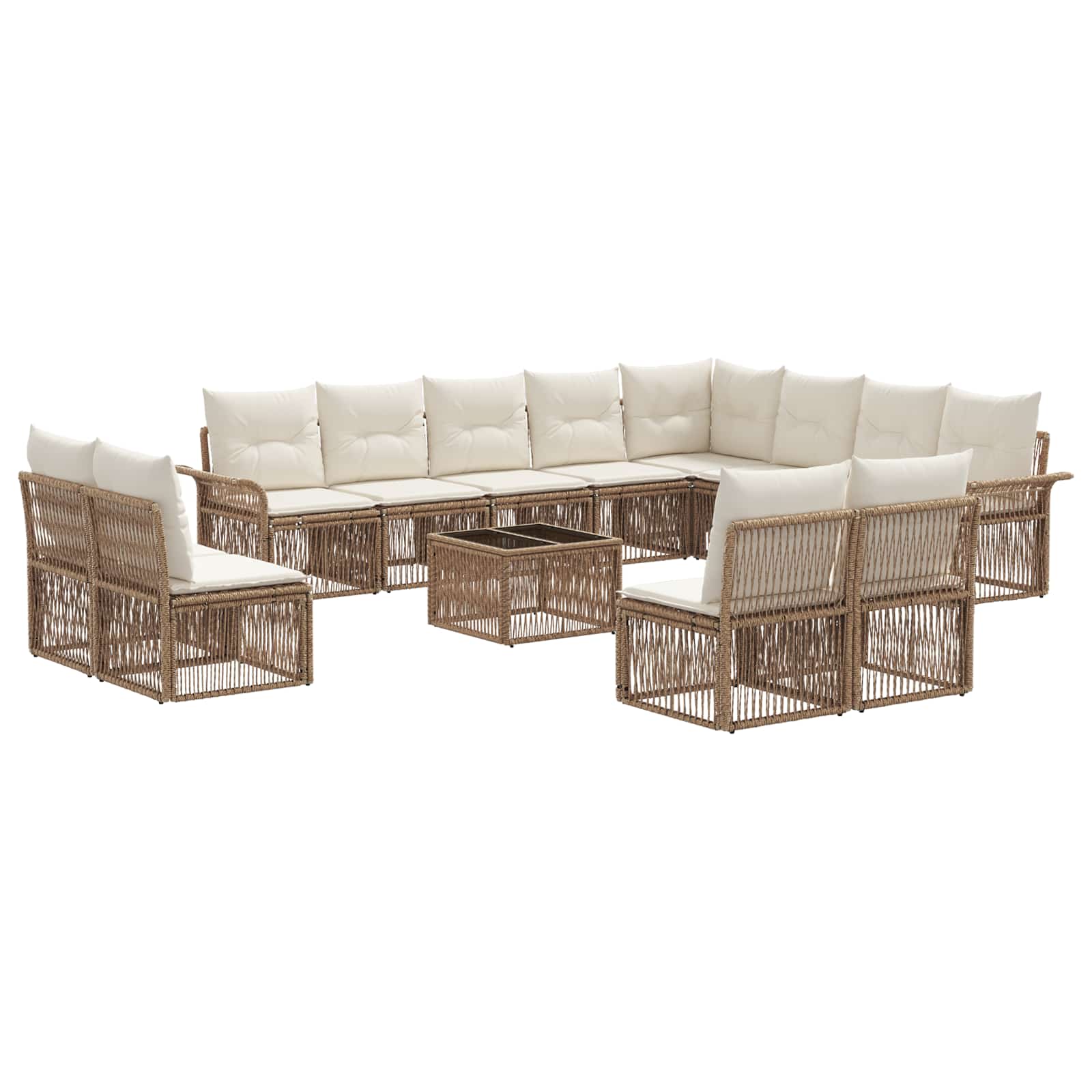 Gartensofa-set 13 pcs Beige Poly-Rattan