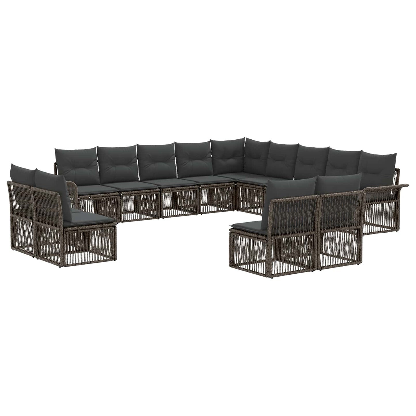 Gartensofa-set 13 stk. Grau Poly-Rattan