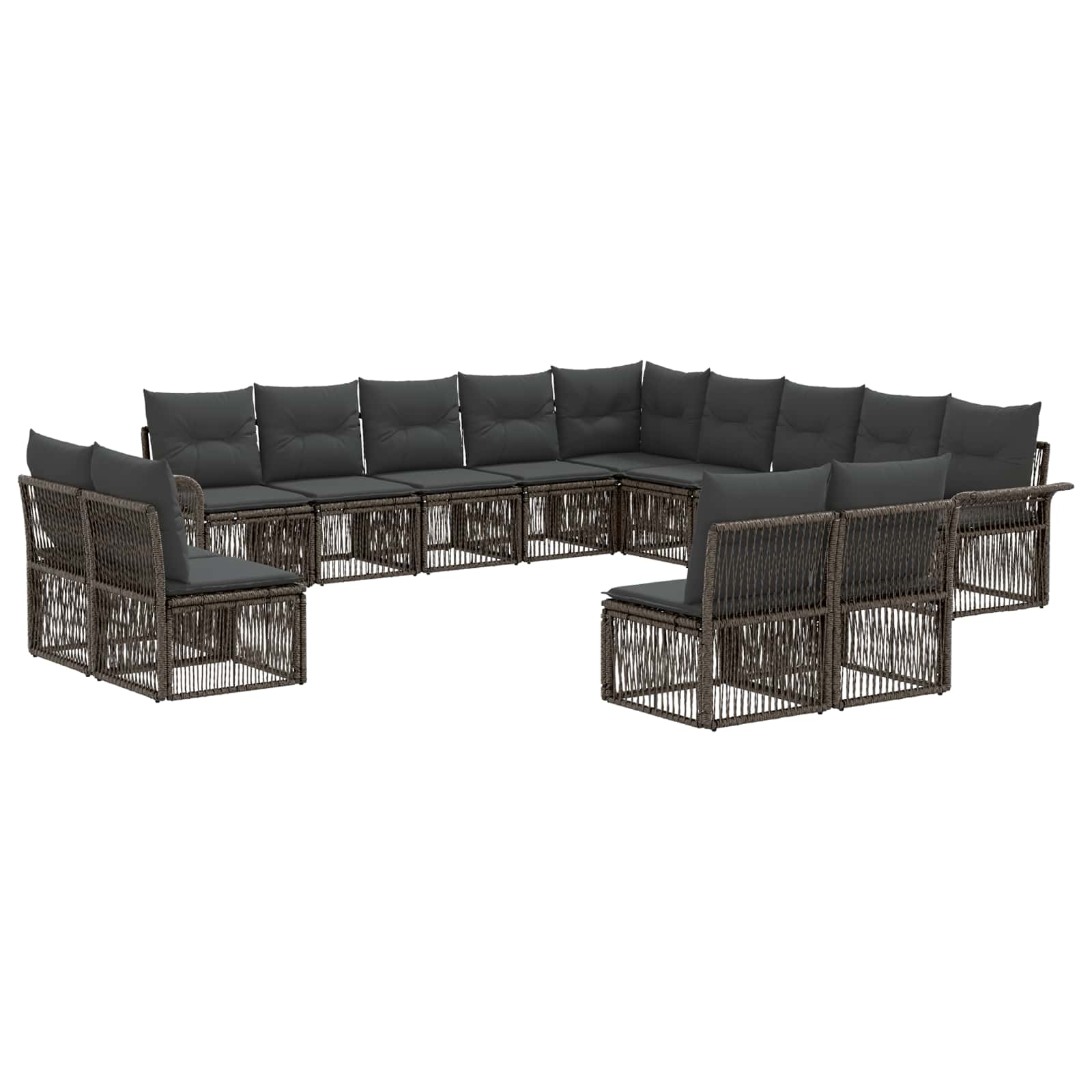 Gartensofa-set 13 stk. Grau Poly-Rattan