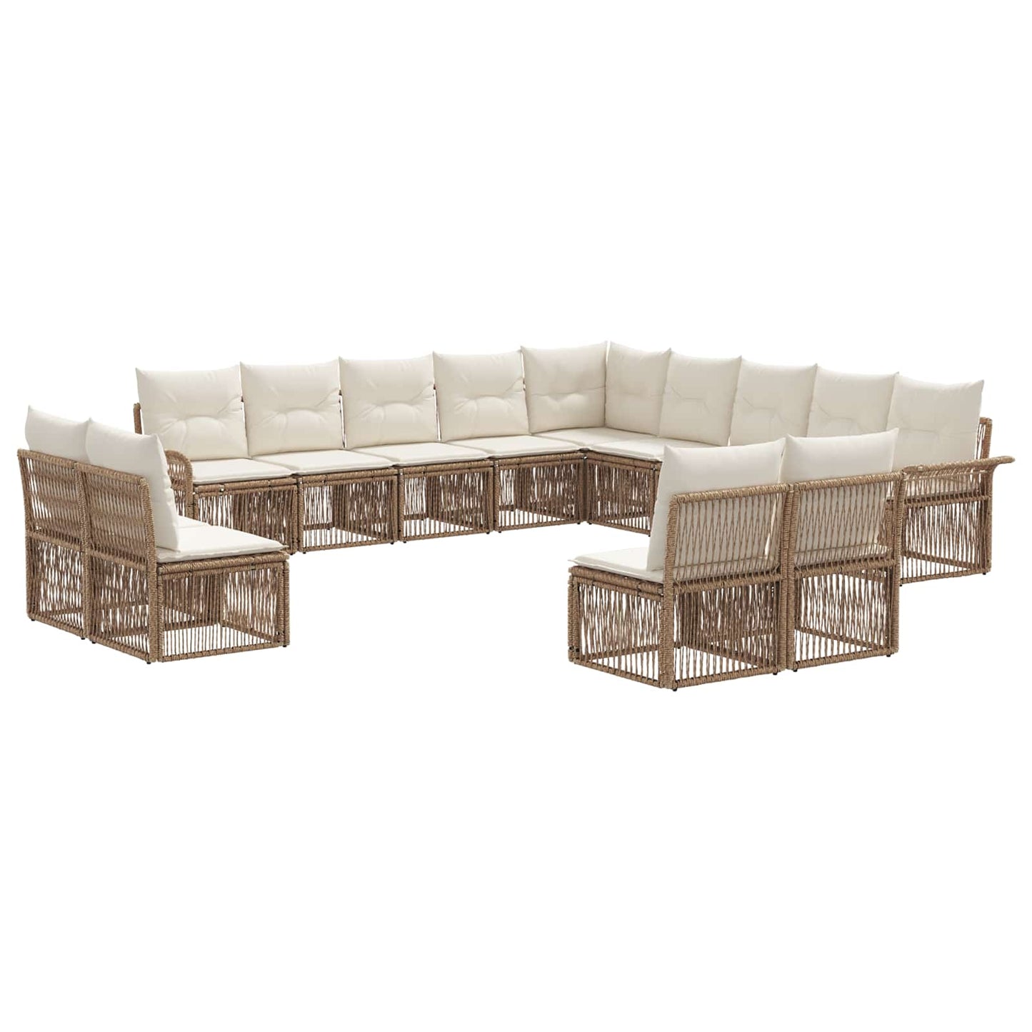 Gartensofa-set 13 pcs Beige Poly-Rattan