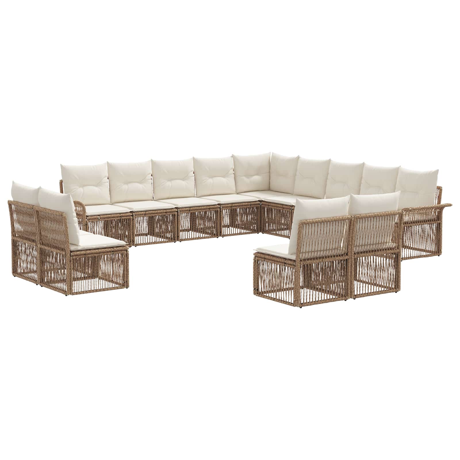 Gartensofa-set 13 pcs Beige Poly-Rattan