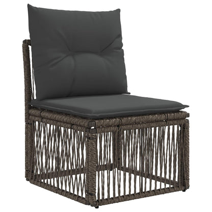 Gartensofa-set 14 stk. Grau und Dunkelgrau Poly-Rattan