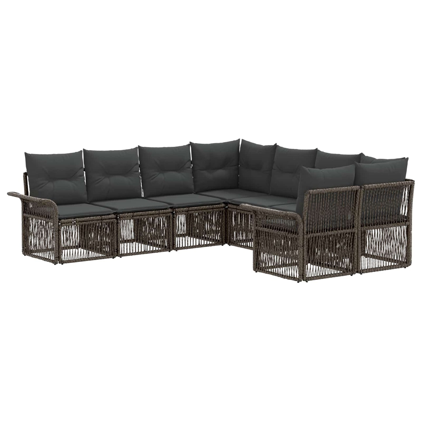 Gartensofa-set 8 stk. 8-Sitzanzahl Grau und Dunkelgrau