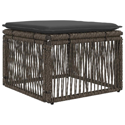 Gartensofa-set 11 stk. Grau und Dunkelgrau Poly-Rattan