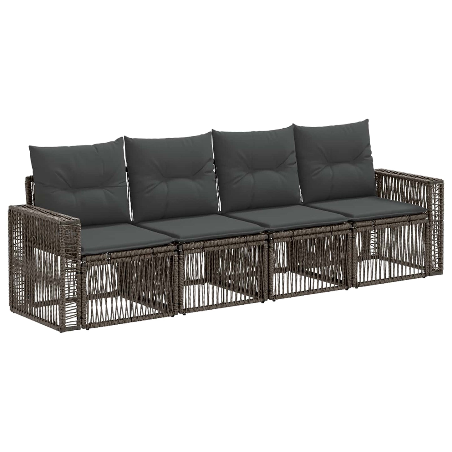 Gartensofa-set 4 stk. Grau und Dunkelgrau Poly-Rattan
