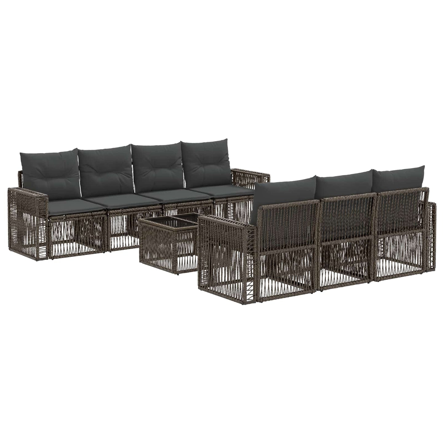 Gartensofa-set 8 stk. Grau Poly-Rattan