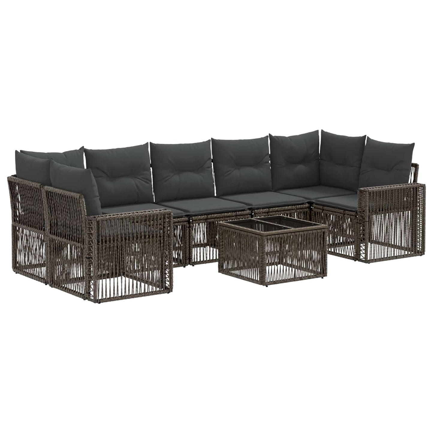 Gartensofa-set 8 stk. Grau Poly-Rattan