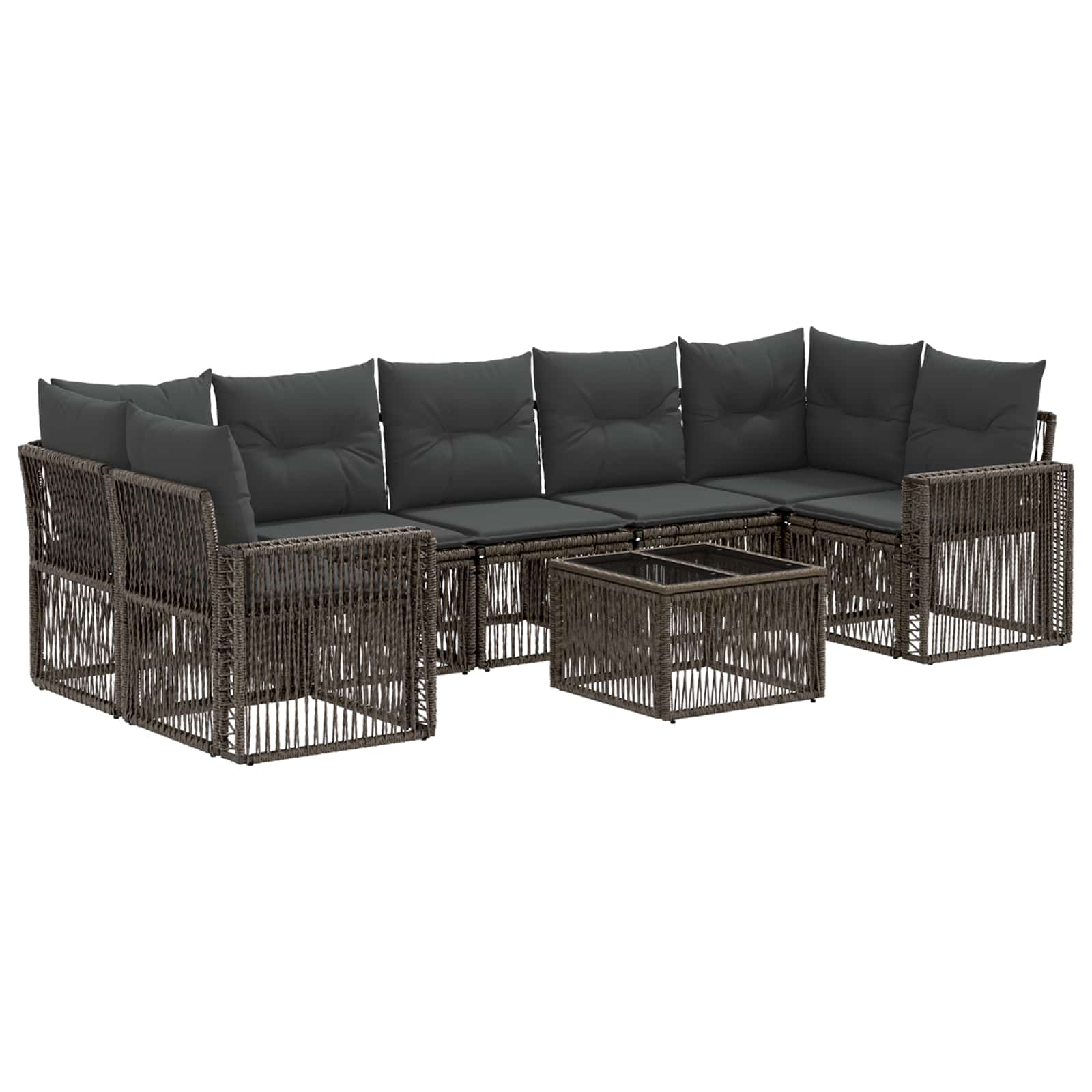 Gartensofa-set 8 stk. Grau Poly-Rattan