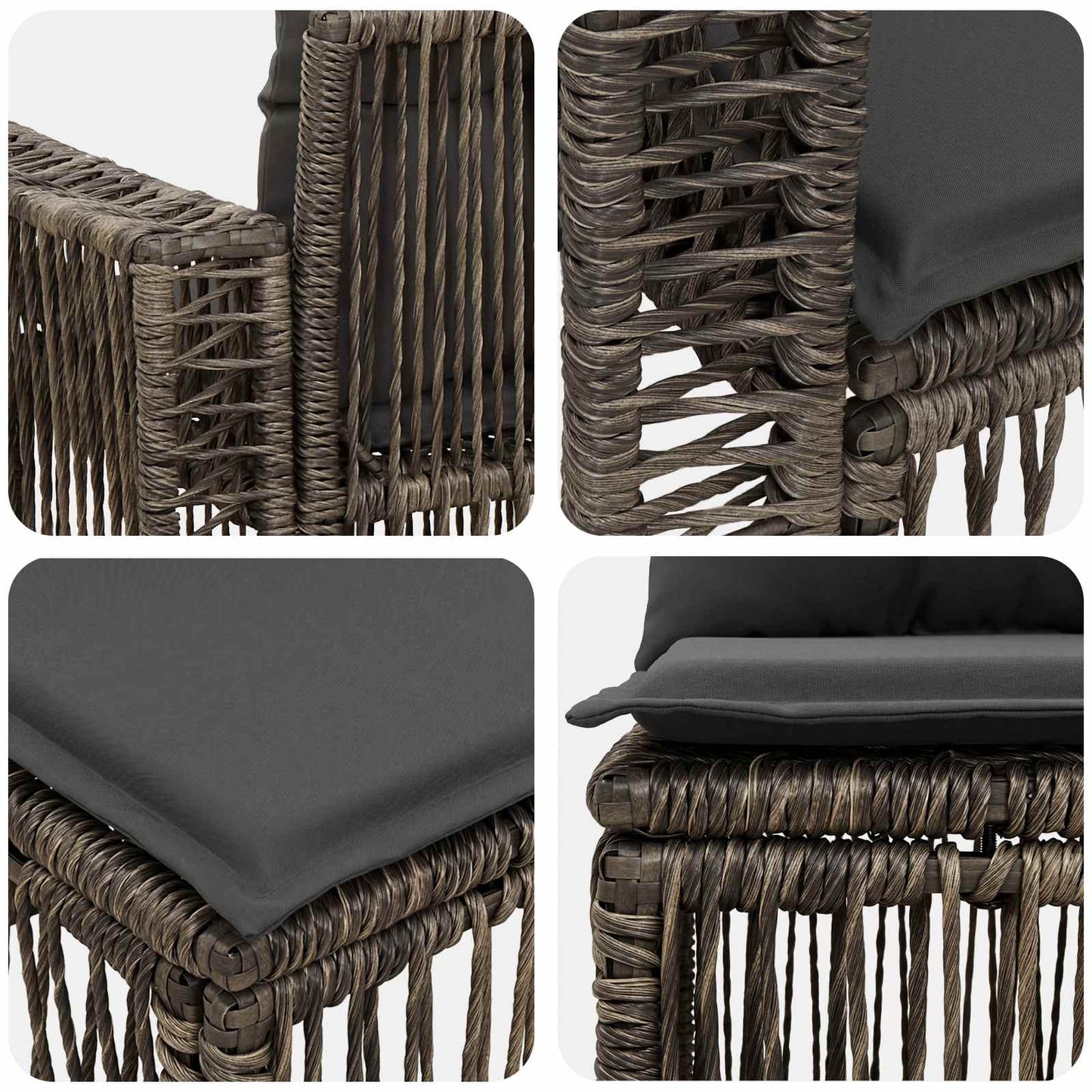 Gartensofa-set 5 stk. Grau und Dunkelgrau Poly-Rattan