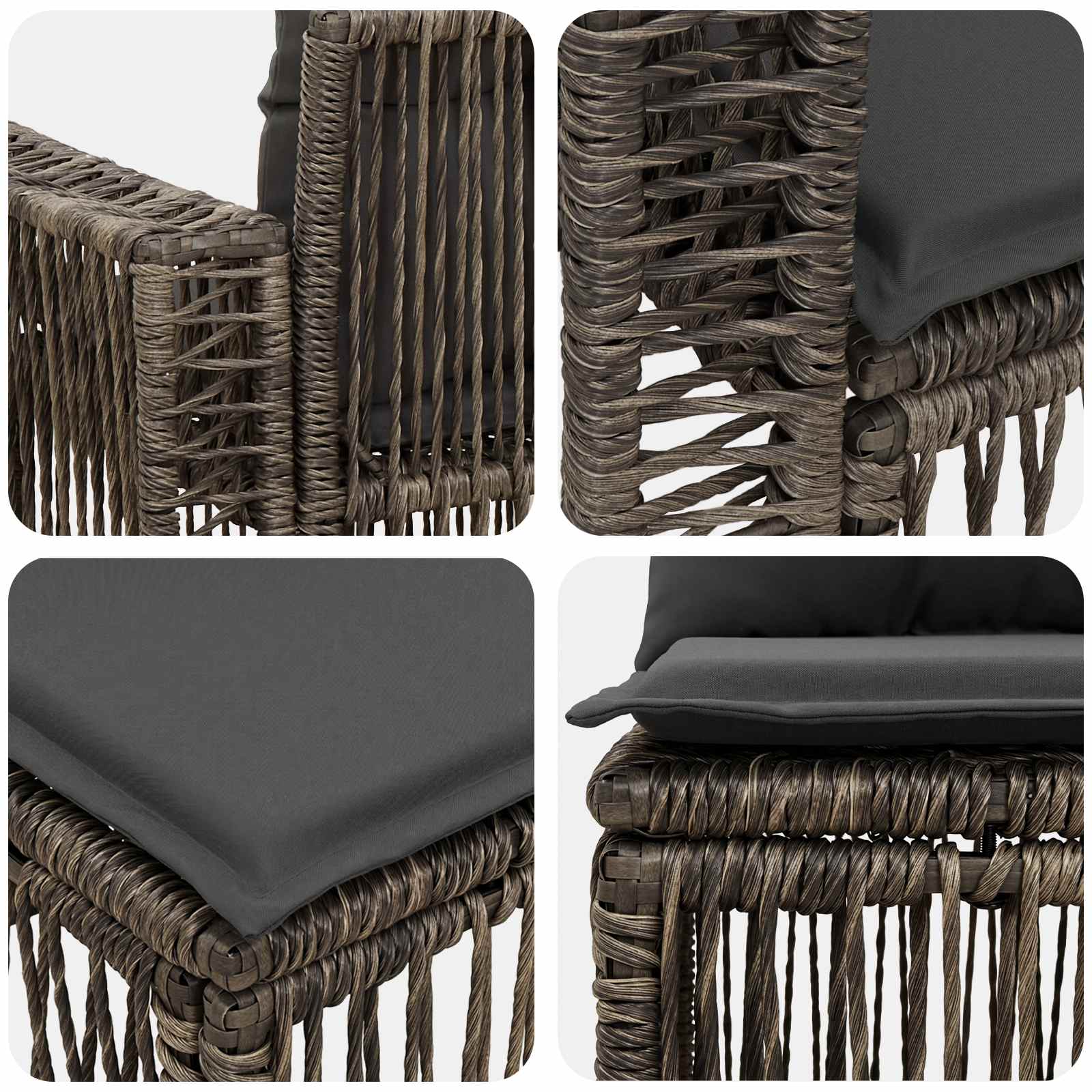 Gartensofa-set 5 stk. Grau und Dunkelgrau Poly-Rattan