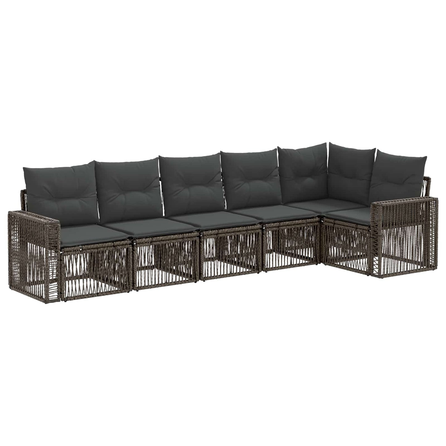 Gartensofa-set 6 pcs Grau und Dunkelgrau Poly-Rattan