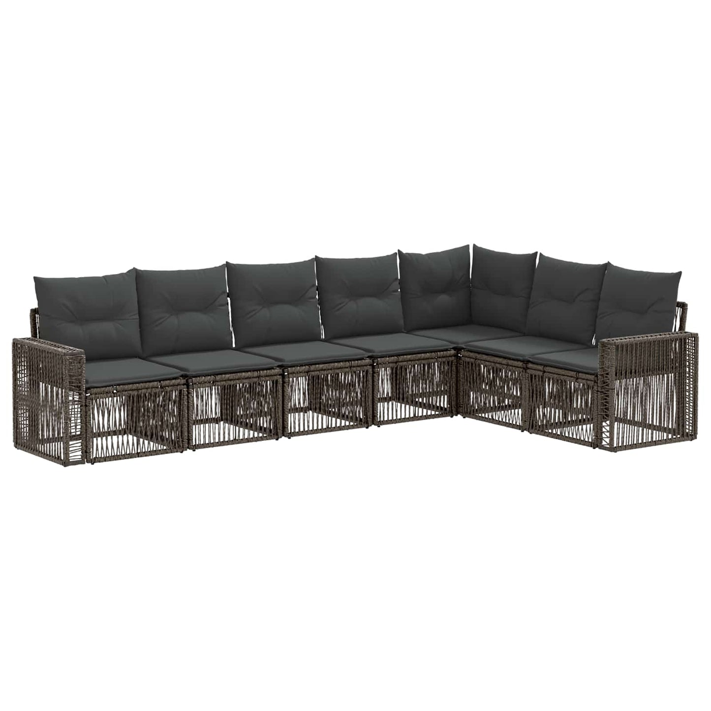 Gartensofa-set 7 pcs Grau und Dunkelgrau Poly-Rattan