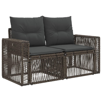 Gartensofa-set 8 stk. Grau und Dunkelgrau Poly-Rattan