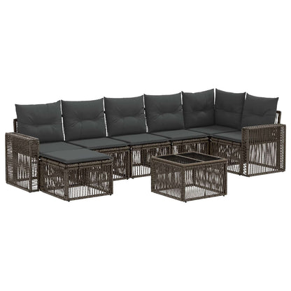 Gartensofa-set 8 stk. Grau und Dunkelgrau Poly-Rattan