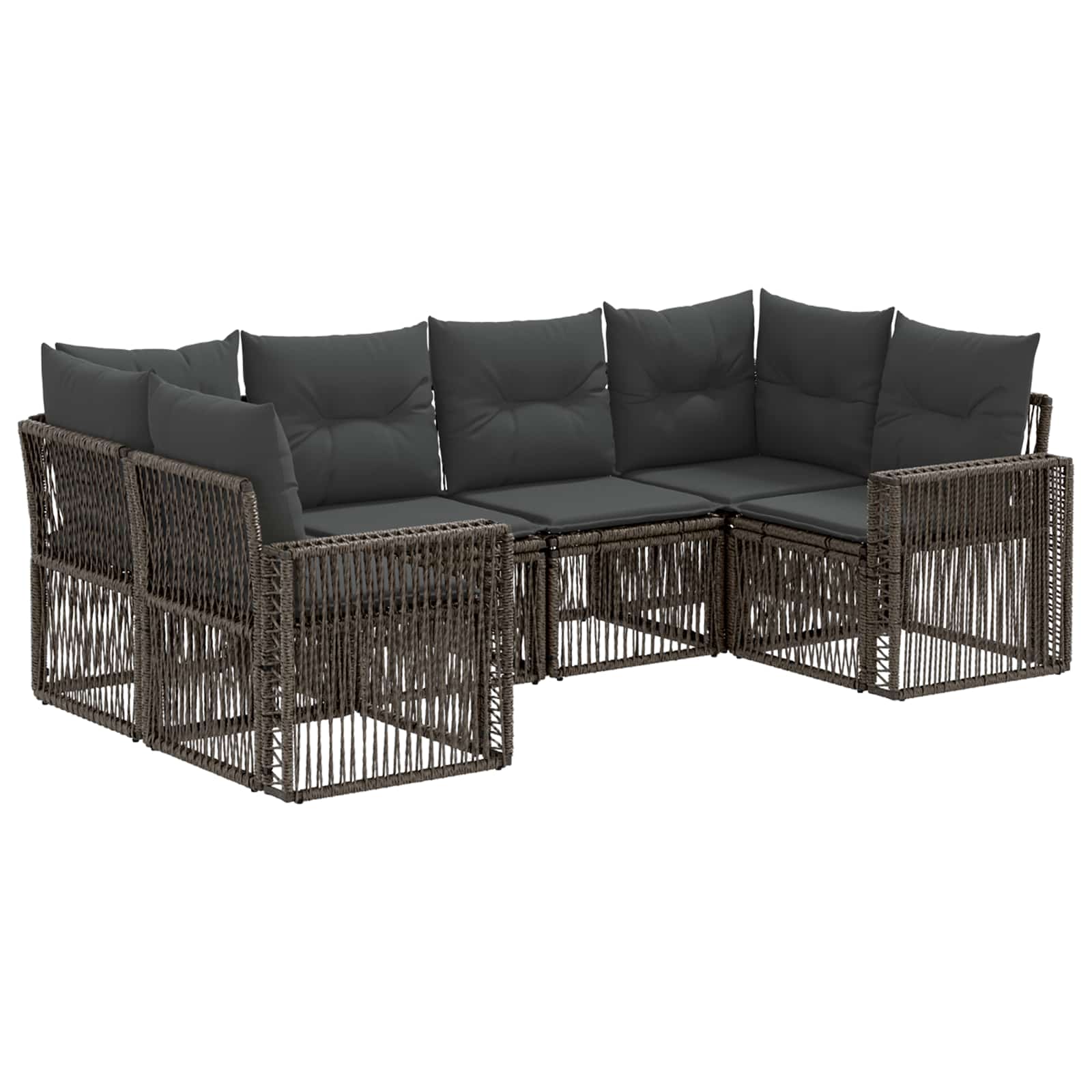 Gartensofa-set 6 stk. 6-Sitzanzahl Grau und Dunkelgrau