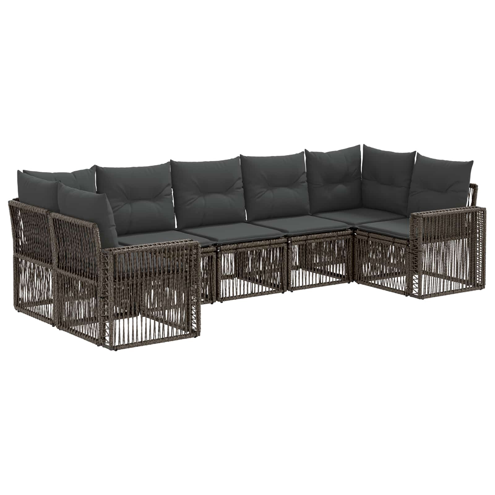 Gartensofa-set 7 stk. 7-Sitzanzahl Grau und Dunkelgrau
