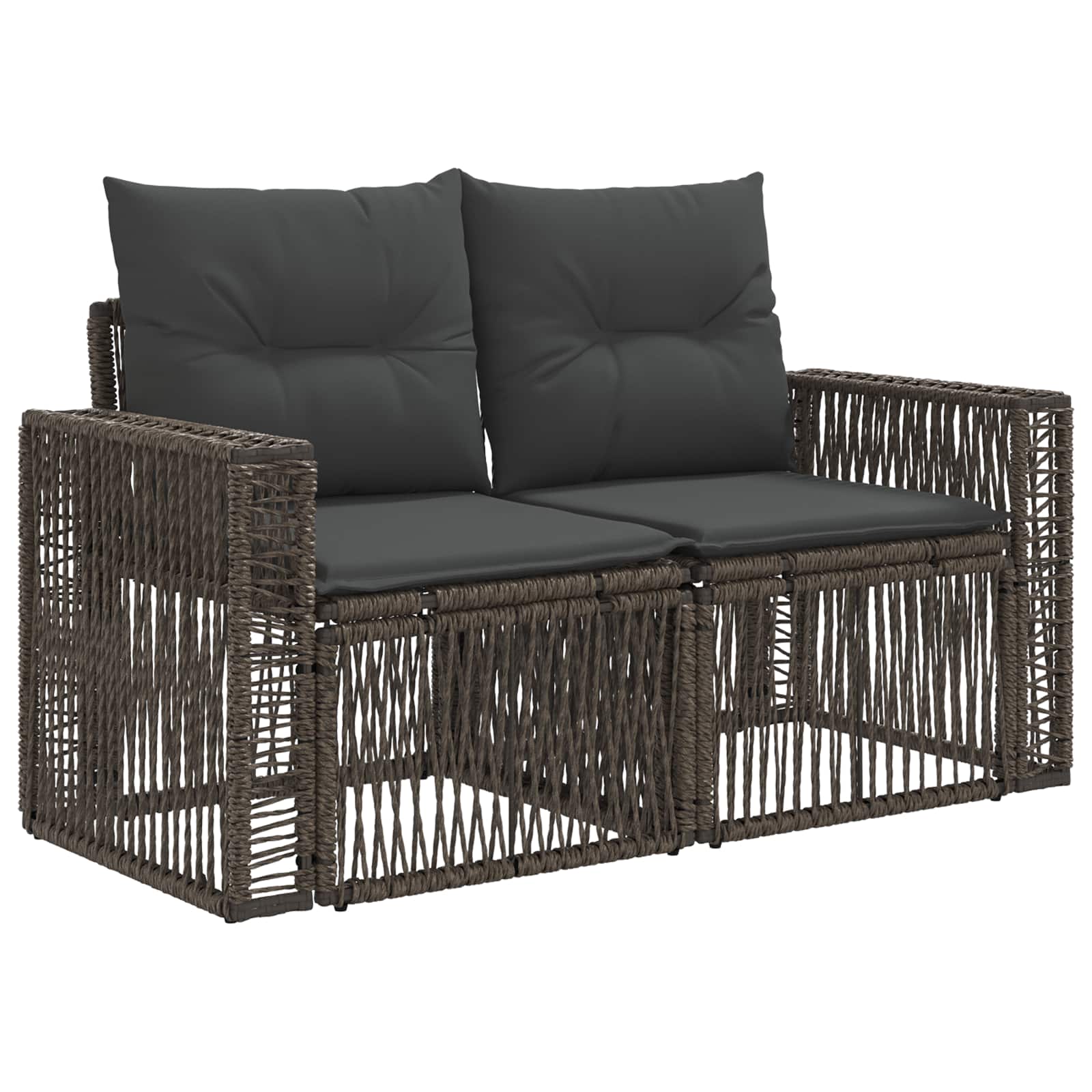 Gartensofa-set 13 stk. Grau und Dunkelgrau Poly-Rattan