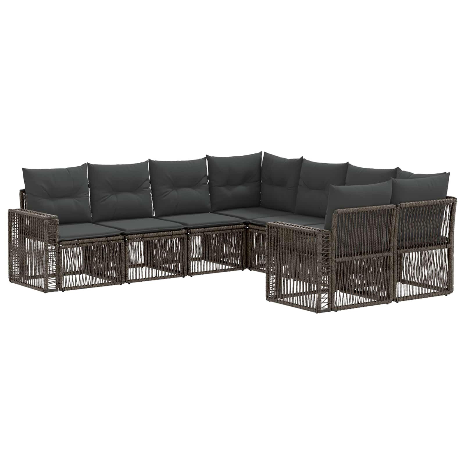 Gartensofa-set 8 stk. 8-Sitzanzahl Grau und Dunkelgrau