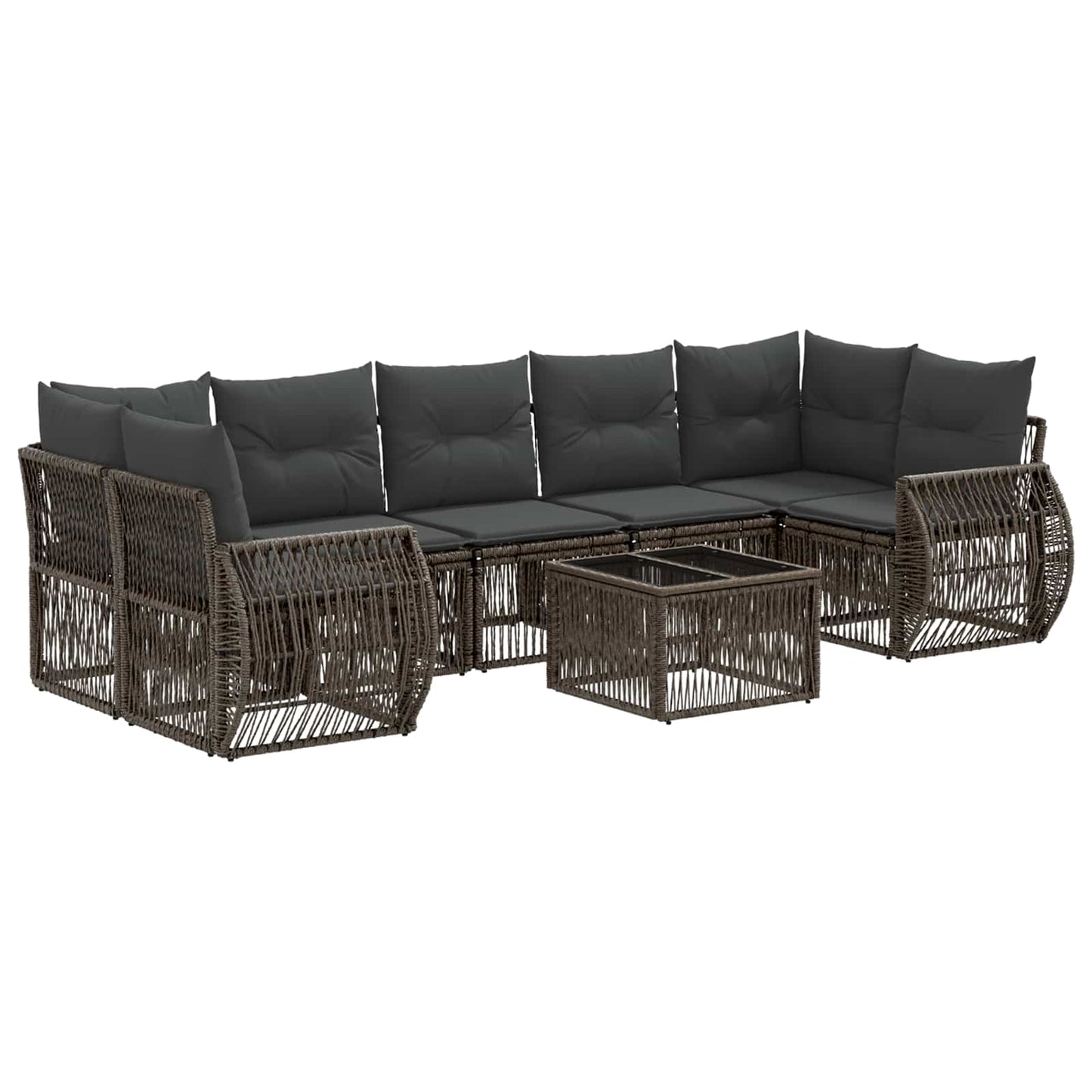 Gartensofa-set 8 stk. Grau Poly-Rattan