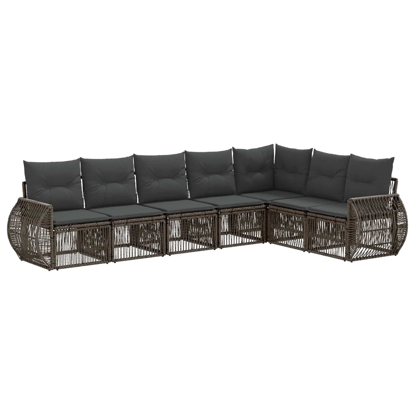Gartensofa-set 7 pcs Grau und Dunkelgrau Poly-Rattan