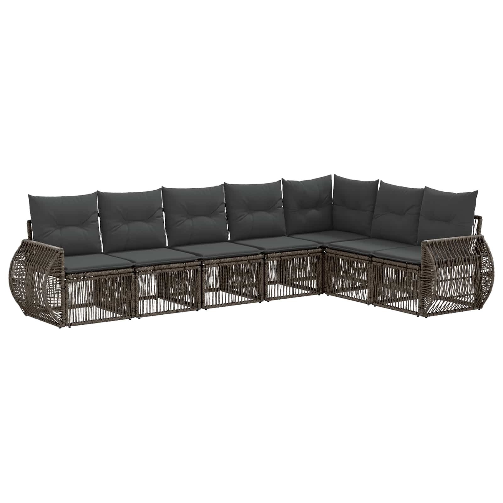 Gartensofa-set 7 pcs Grau und Dunkelgrau Poly-Rattan