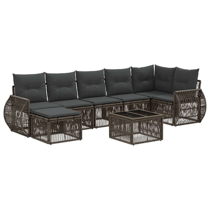 Gartensofa-set 8 stk. Grau und Dunkelgrau Poly-Rattan