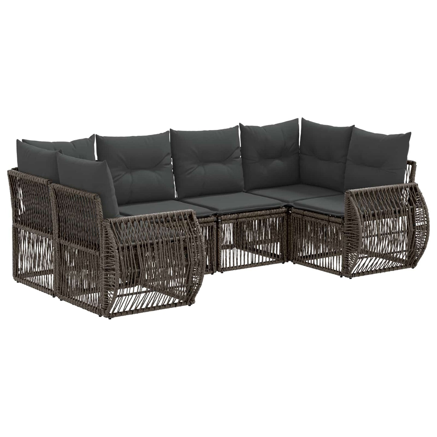 Gartensofa-set 6 stk. 6-Sitzanzahl Grau und Dunkelgrau