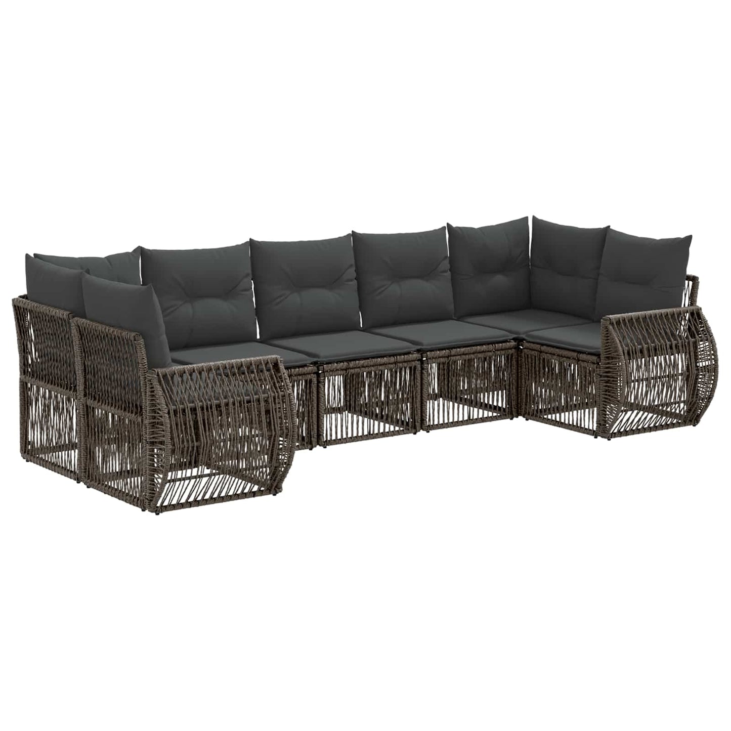 Gartensofa-set 7 stk. 7-Sitzanzahl Grau und Dunkelgrau