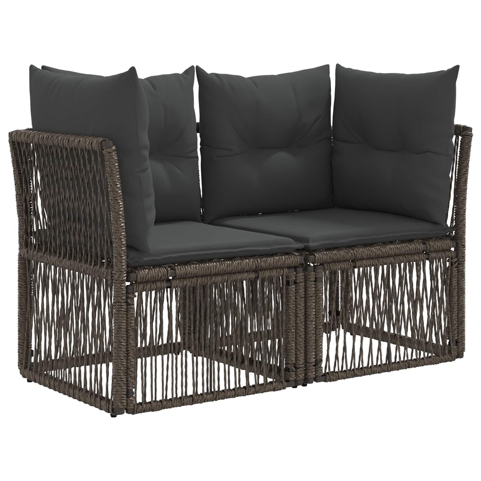 Gartensofa-set 13 stk. Grau und Dunkelgrau Poly-Rattan