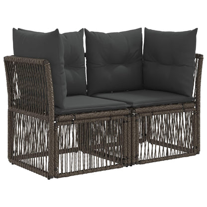 Gartensofa-set 13 stk. Grau und Dunkelgrau Poly-Rattan