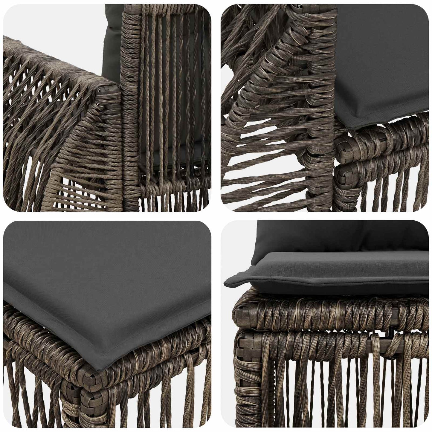 Gartensofa-set 13 stk. Grau und Dunkelgrau Poly-Rattan