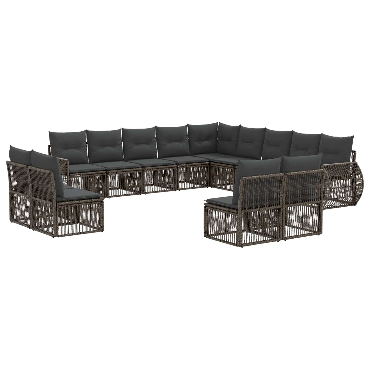Gartensofa-set 13 pcs Grau und Dunkelgrau Poly-Rattan