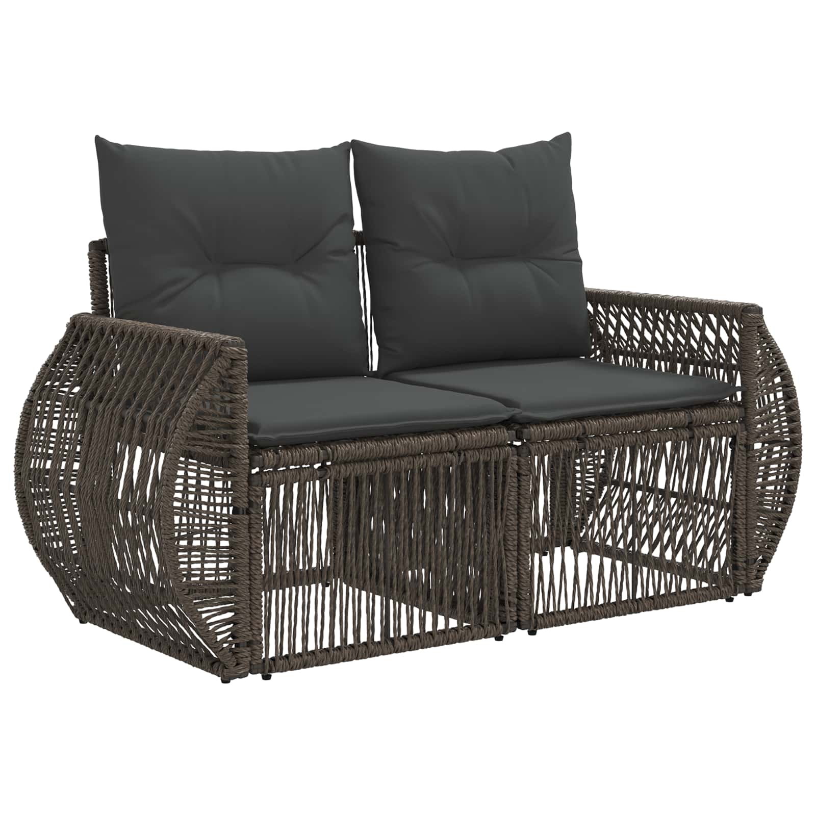 Gartensofa-set 12 stk. Grau und Dunkelgrau Poly-Rattan