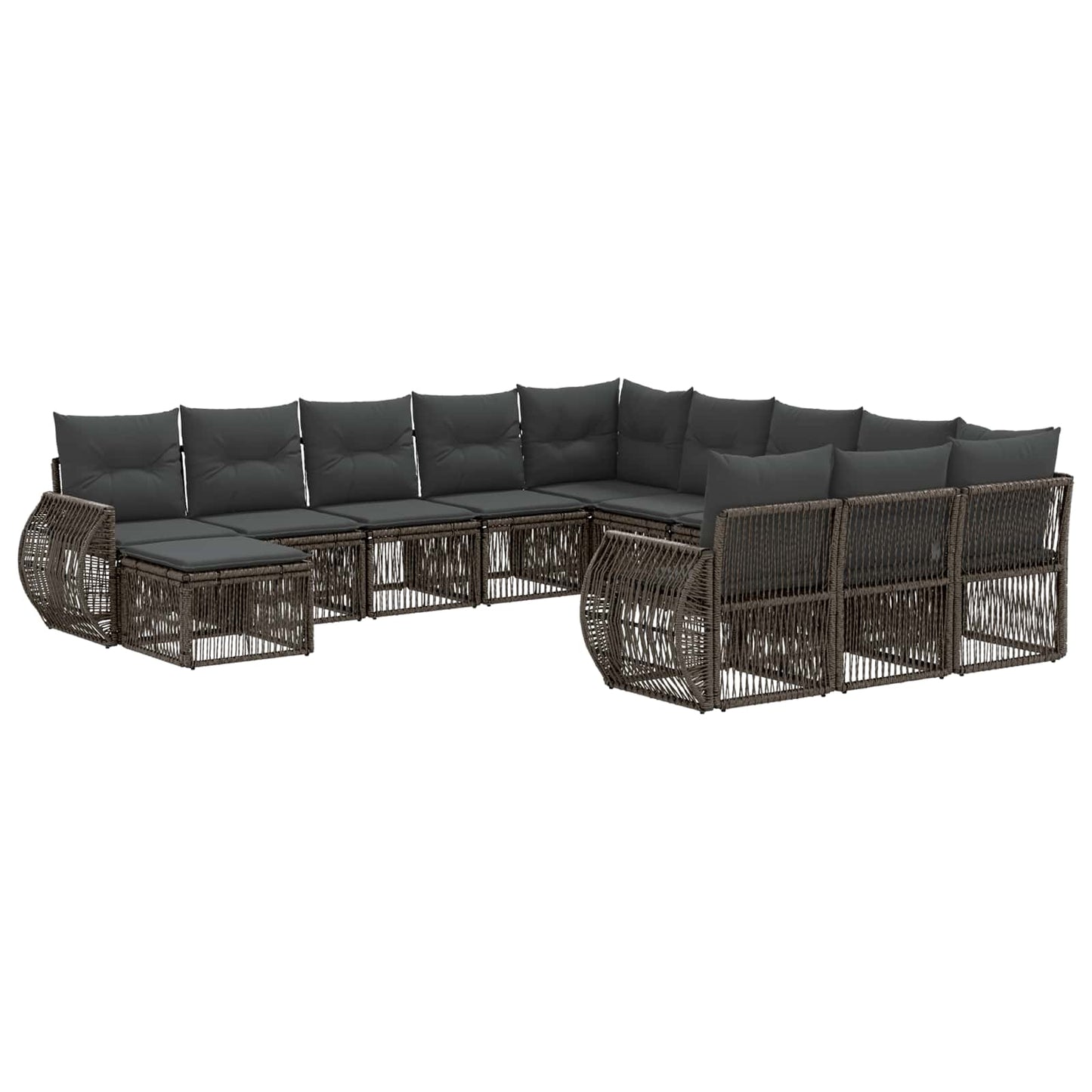 Gartensofa-set 12 pcs Grau Poly-Rattan