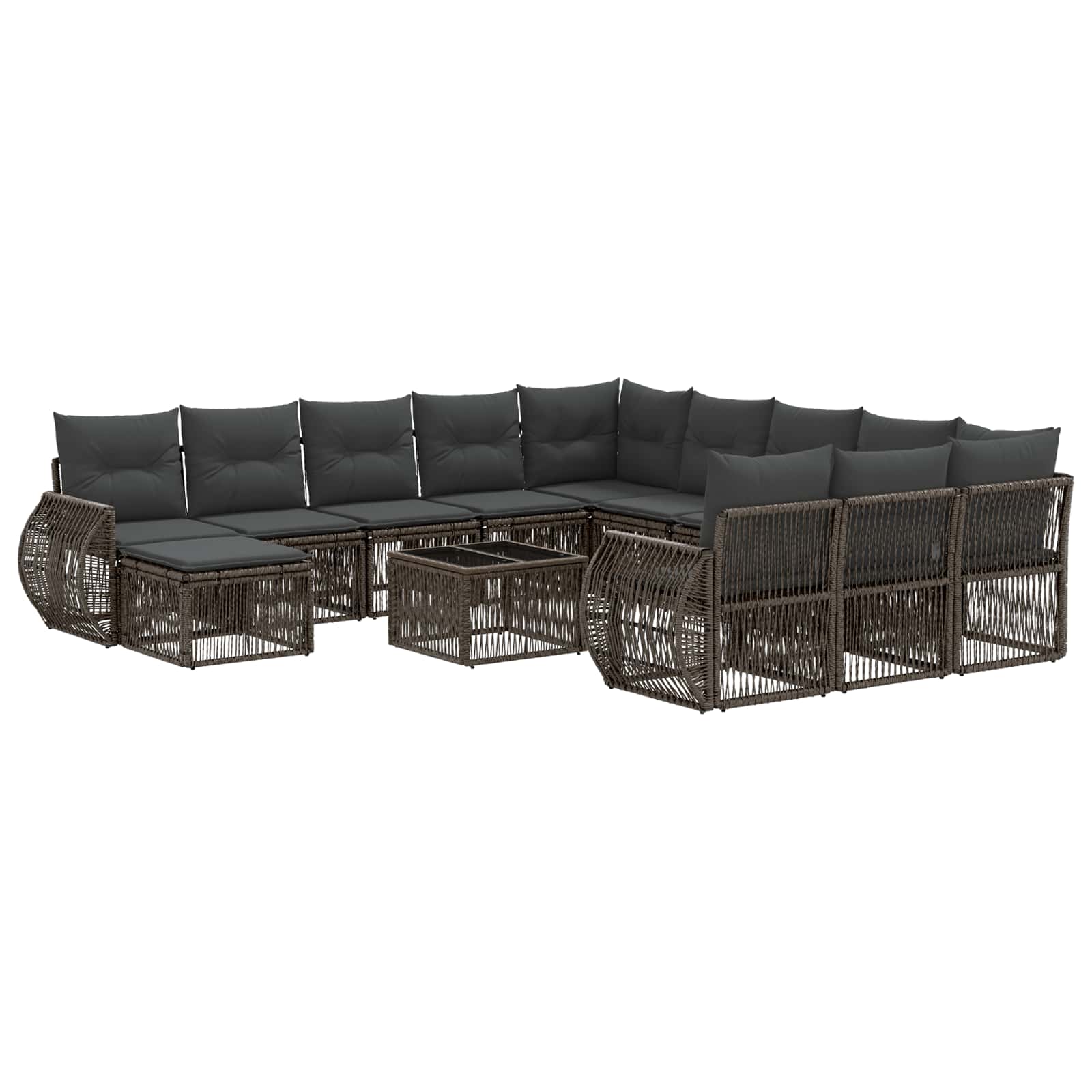 Gartensofa-set 13 stk. Grau Poly-Rattan