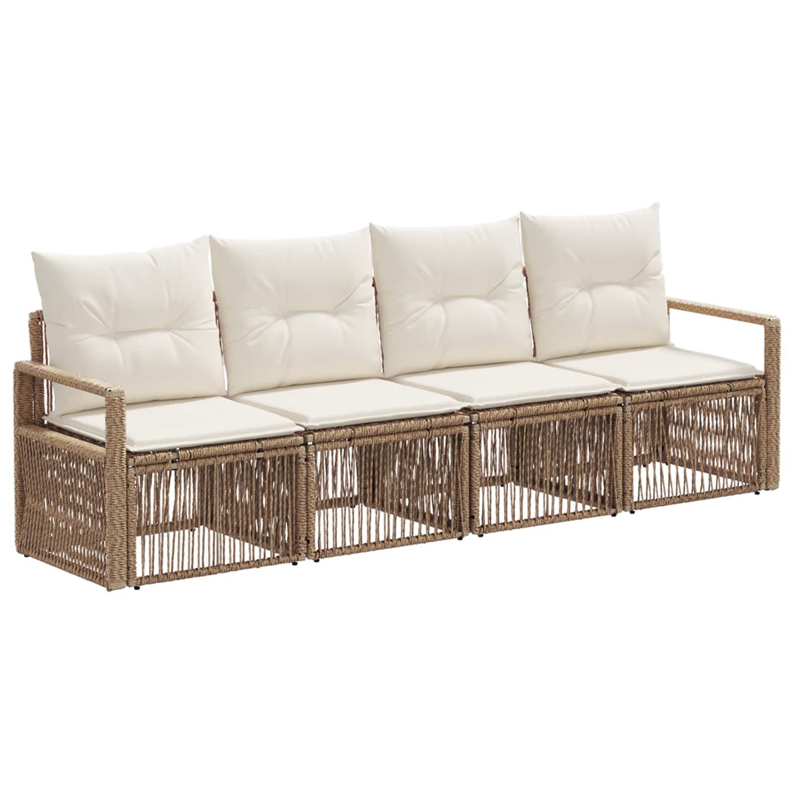 Gartensofa-set 4 stk. Beige Poly-Rattan