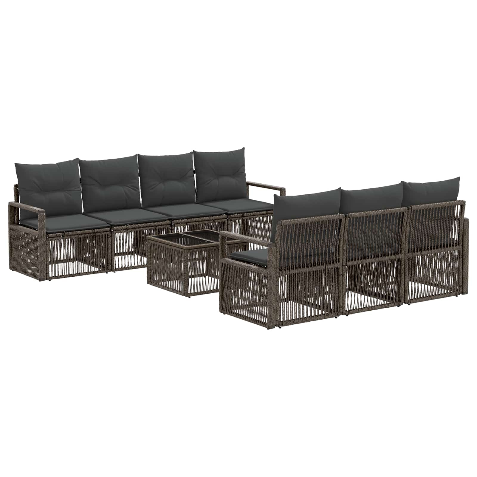 Gartensofa-set 8 stk. Grau Poly-Rattan
