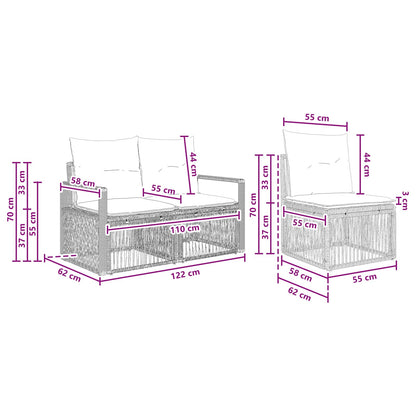 Gartensofa-set 5 stk. Schwarz Poly-Rattan