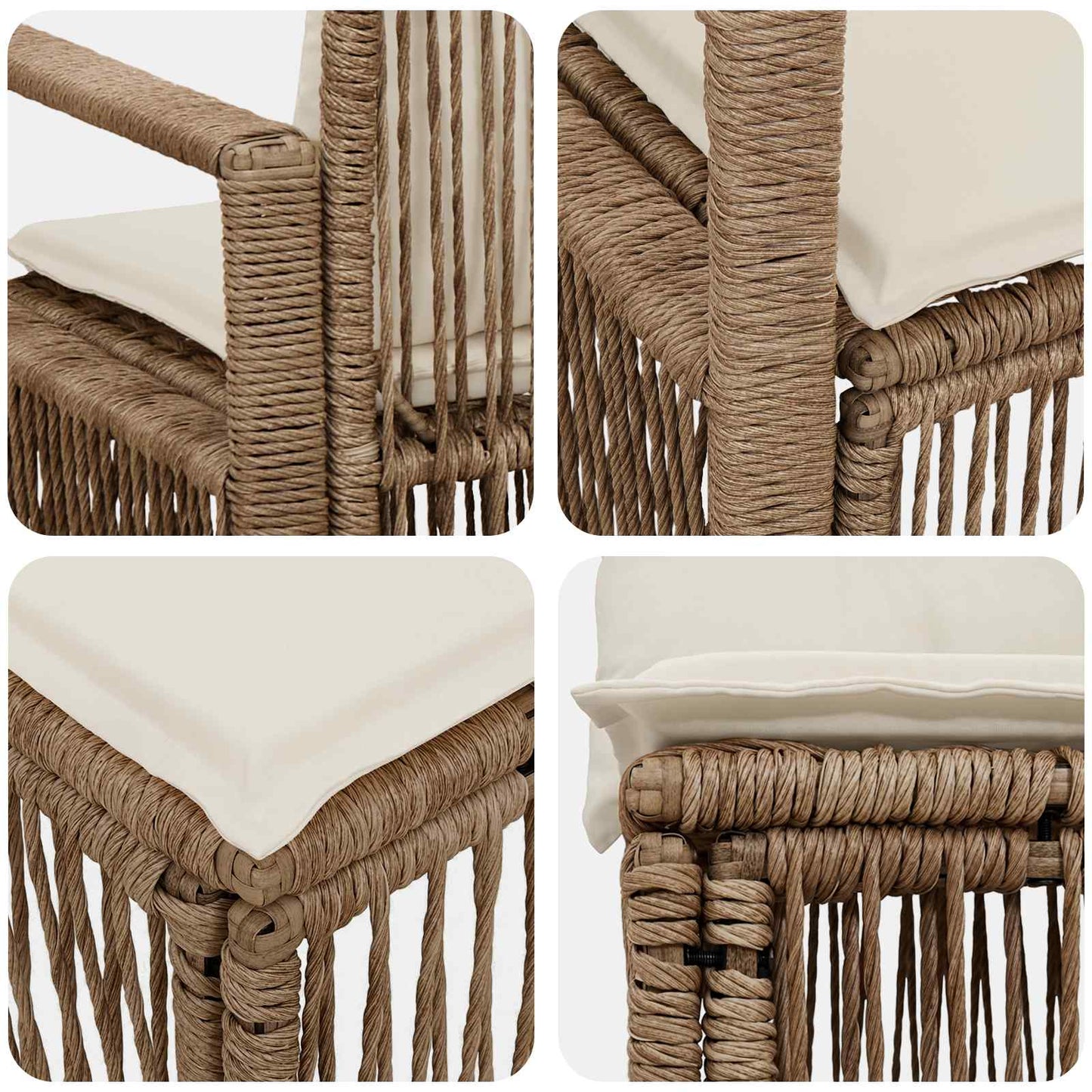 Gartensofa-set 5 stk. Beige Poly-Rattan